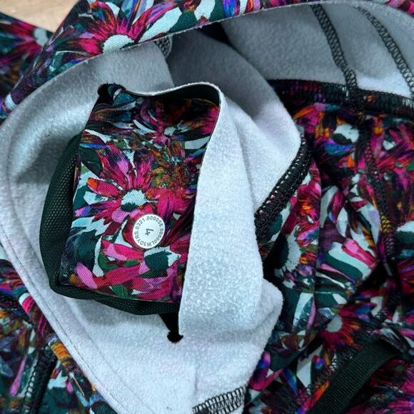 Lululemon Base Pace High-Rise Fleece Leggings Tight 28" Floral Electric Multi 4 - Picture 8 of 8